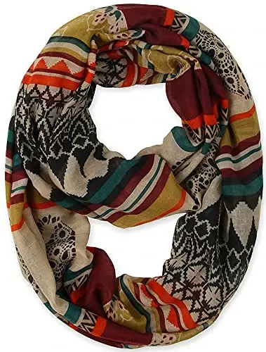 corciova Black Soft Girl Women Infinity Wrap Scarf Stretchy Jersey Knit Sleep Head Circle Scarf Continuous Loop Light Weight 