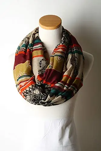corciova Black Soft Girl Women Infinity Wrap Scarf Stretchy Jersey Knit Sleep Head Circle Scarf Continuous Loop Light Weight - 3