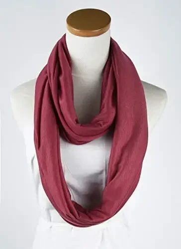 corciova Black Soft Girl Women Infinity Wrap Scarf Stretchy Jersey Knit Sleep Head Circle Scarf Continuous Loop Light Weight - 2