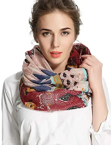 corciova Black Soft Girl Women Infinity Wrap Scarf Stretchy Jersey Knit Sleep Head Circle Scarf Continuous Loop Light Weight - 4