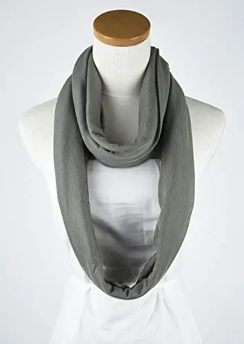 corciova Black Soft Girl Women Infinity Wrap Scarf Stretchy Jersey Knit Sleep Head Circle Scarf Continuous Loop Light Weight - CORCIOVA (1)