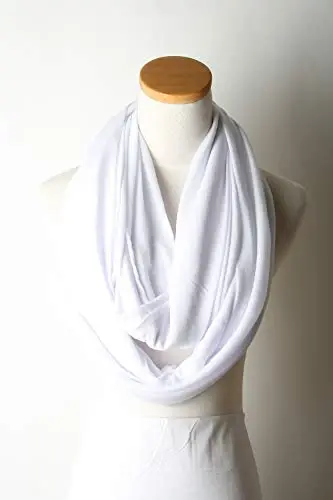 corciova Black Soft Girl Women Infinity Wrap Scarf Stretchy Jersey Knit Sleep Head Circle Scarf Continuous Loop Light Weight - 2