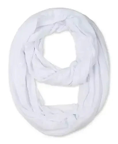 corciova Black Soft Girl Women Infinity Wrap Scarf Stretchy Jersey Knit Sleep Head Circle Scarf Continuous Loop Light Weight - CORCIOVA