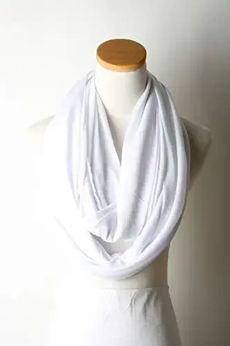 corciova Black Soft Girl Women Infinity Wrap Scarf Stretchy Jersey Knit Sleep Head Circle Scarf Continuous Loop Light Weight - 2