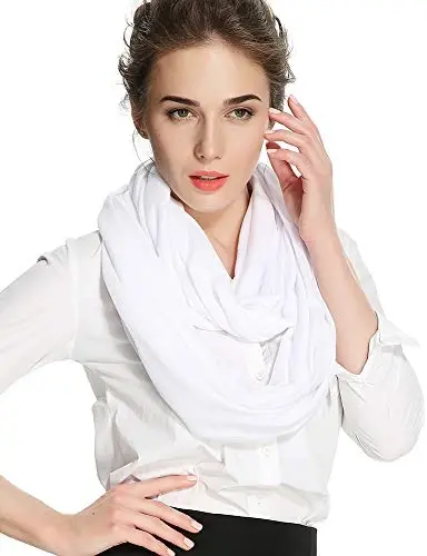 corciova Black Soft Girl Women Infinity Wrap Scarf Stretchy Jersey Knit Sleep Head Circle Scarf Continuous Loop Light Weight - 4