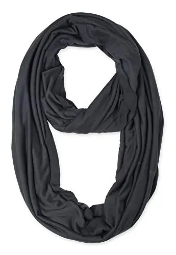 corciova Black Soft Girl Women Infinity Wrap Scarf Stretchy Jersey Knit Sleep Head Circle Scarf Continuous Loop Light Weight 