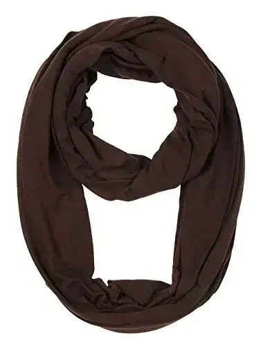 corciova Black Soft Girl Women Infinity Wrap Scarf Stretchy Jersey Knit Sleep Head Circle Scarf Continuous Loop Light Weight - 1