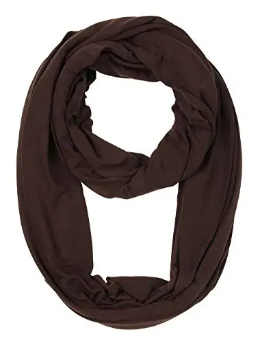 corciova Black Soft Girl Women Infinity Wrap Scarf Stretchy Jersey Knit Sleep Head Circle Scarf Continuous Loop Light Weight - 1