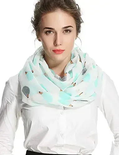 corciova Black Soft Girl Women Infinity Wrap Scarf Stretchy Jersey Knit Sleep Head Circle Scarf Continuous Loop Light Weight - 4