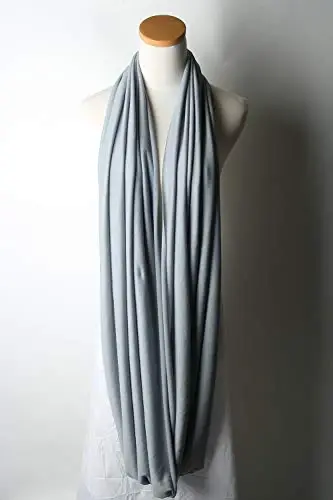 corciova Black Soft Girl Women Infinity Wrap Scarf Stretchy Jersey Knit Sleep Head Circle Scarf Continuous Loop Light Weight - 3
