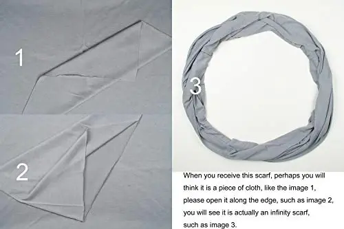 corciova Black Soft Girl Women Infinity Wrap Scarf Stretchy Jersey Knit Sleep Head Circle Scarf Continuous Loop Light Weight - 7