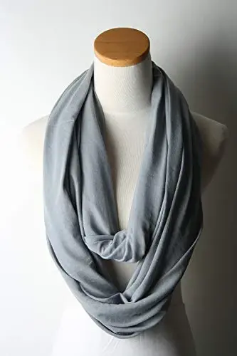corciova Black Soft Girl Women Infinity Wrap Scarf Stretchy Jersey Knit Sleep Head Circle Scarf Continuous Loop Light Weight - CORCIOVA (1)