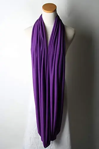 Corciova Siyah Yumuşak Kız Kadın Sonsuzluk Sarma Eşarp Esnek Jarse Örgü Uyku Başlığı Daire Eşarp Sürekli Döngü Hafif - 3