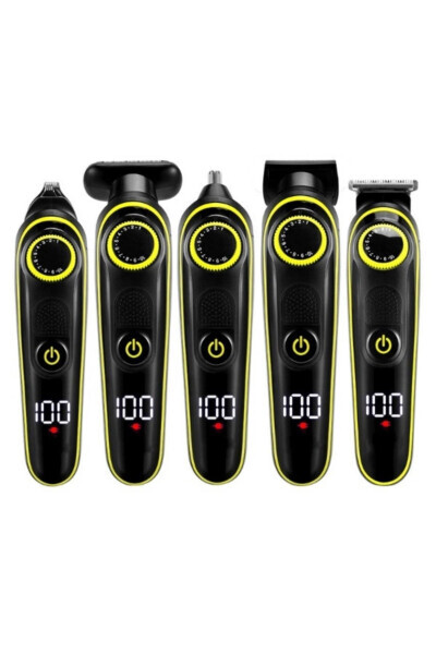 Cordless 5 in 1 Hair Beard Body Shaver Rechargeable Men's Grooming Set with LED Display - CALIDO ELEKTRONIK