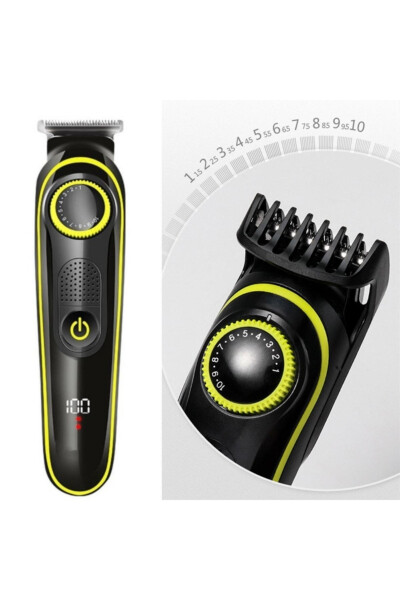 Cordless 5 in 1 Hair Beard Body Shaver Rechargeable Men's Grooming Set with LED Display - 9