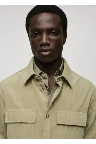 Corduroy Shirt Jacket with Pocket - MANGO MAN (1)