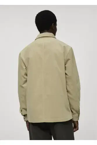 Corduroy Shirt Jacket with Pocket - 6