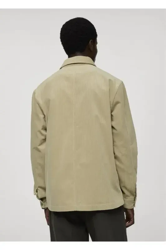 Corduroy Shirt Jacket with Pocket - 6