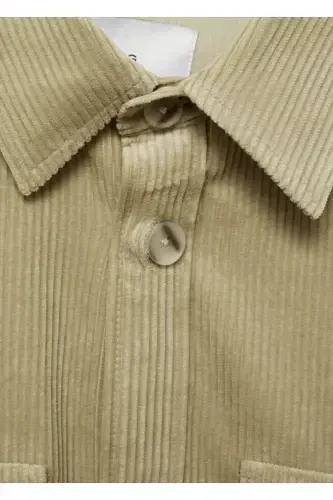 Corduroy Shirt Jacket with Pocket - 8