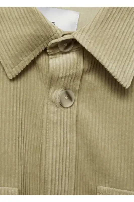 Corduroy Shirt Jacket with Pocket - 8