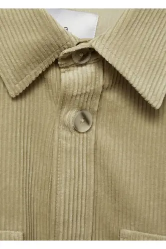 Corduroy Shirt Jacket with Pocket - 8