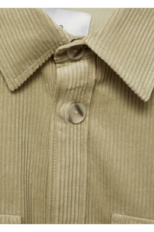 Corduroy Shirt Jacket with Pocket - 8