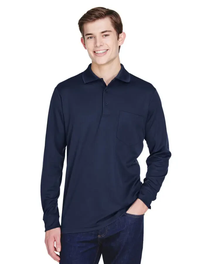 Core 365 Pinnacle Performance Piqu Uzun Ko'lmalı Çepli Polo (88192P) Klassik Navy, 3XL - 2