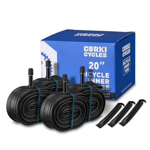 Corki Cycles 20 İnç Bisiklet Lastiği 4'lü Paket Uyumluluk 1.35-1.5 1.75-2.125 2.125-2.4 3.0 3.5-4.0 Standart Schrader Vana 32mm, Bütil Kauçuk 20 Bisiklet İç Lastiği - 1