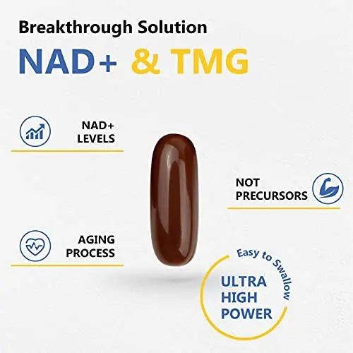Corllia Liposomal NAD+ 500mg with TMG 250mg Softgels, Nicotinamide Riboside Alternative, Actual NAD+ Supplement, 120 Servings - 4