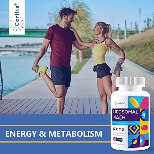 Corllia Liposomal NAD+ 500mg with TMG 250mg Softgels, Nicotinamide Riboside Alternative, Actual NAD+ Supplement, 60 Servings - 5