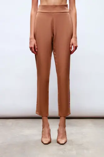 Corsage Detail Trousers - CAMEL-CAMEL - 4