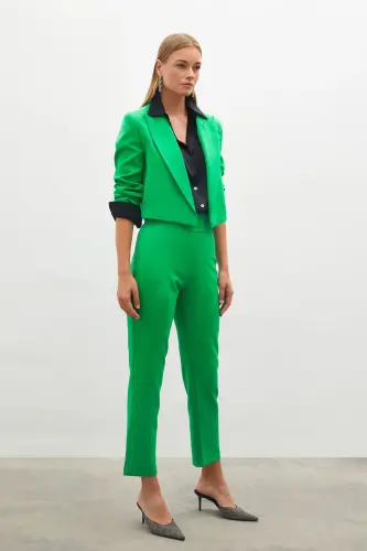Corsage Detailed Pants - GREEN-GREEN - 4