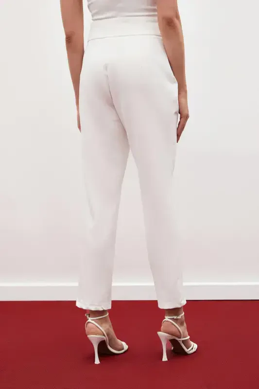 Corset Detail Trousers - ECRU - 6