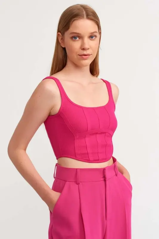 Corset Top-FUCHSIA - 1