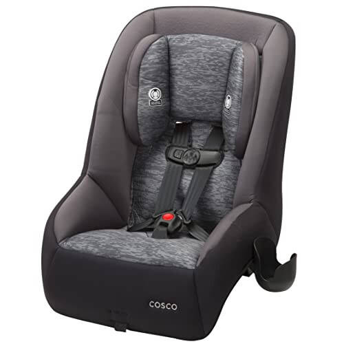 Cosco Mighty Fit 65 DX Convertible Car Seat (Heather Onyx Gray) & Topside Backless Booster Car Seat, Lightweight 40-100 lbs, Rainbow - 2