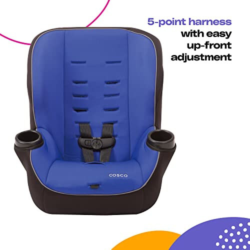 Cosco Onlook 2-in-1 Convertible Car Seat, Rear-Facing 5-40 pounds and Forward-Facing 22-40 pounds and up to 43 inches, Vibrant Blue - 11