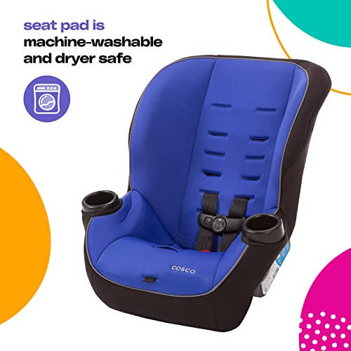 Cosco Onlook 2-in-1 Convertible Car Seat, Rear-Facing 5-40 pounds and Forward-Facing 22-40 pounds and up to 43 inches, Vibrant Blue - 12