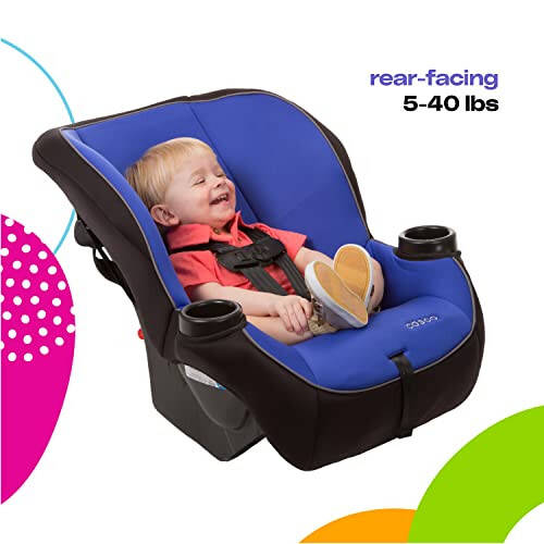 Cosco Onlook 2-in-1 Convertible Car Seat, Rear-Facing 5-40 pounds and Forward-Facing 22-40 pounds and up to 43 inches, Vibrant Blue - 13