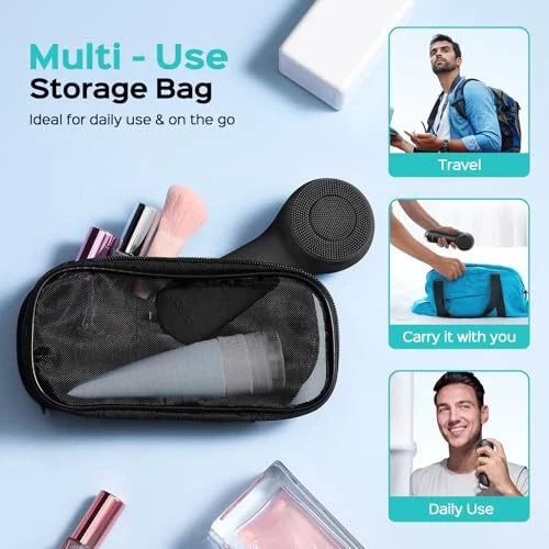 COSLUS Face Scrubber Facial Cleansing Brush: 2-in-1 Spin and Vibration Patented Tech, Silicone Electric Exfoliator Scrubber with Automatic Foaming, Waterproof Face Cleanser Brush for Men and Women - 6