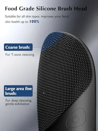 COSLUS Face Scrubber Facial Cleansing Brush: Silicone Portable Waterproof Rechargeable Face Wash Brush, 4 Cleansing Modes, Electric Face Exfoliator for Men Women Cleaning, Exfoliating, Massaging - 4