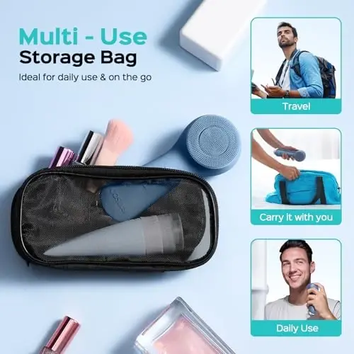 COSLUS Yuz Tozalash Cho'tkasi: 2 in 1 Spin va Vibratsiyali Patentlangan Texnologiya, Avtomatik Ko'piklanadigan Silikon Elektr Exfoliator Scrubber, Erkaklar va Ayollar uchun Suv o'tkazmaydigan Yuz Tozalash Cho'tkasi - 4