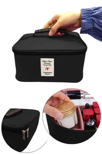 Cosmetic Makeup Bag Travel Set with Handle Makeup Accessories Organizer 24x21x11 Cm - HELEN'S HOME (1)