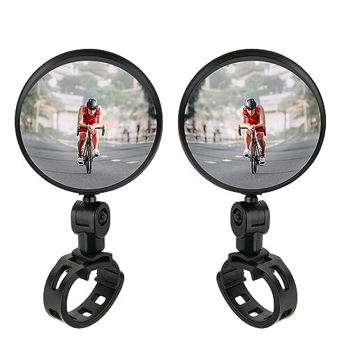 Cosmos 2 Pcs Bike Mirror Cycling Rear View Mirror HD Glass Convex Mirror 360 Degree Adjustable Rotatable Bicycle Handlebar Mirror Wide Angle Safety Mirror for Mountain Road Bike Bicycle - 1