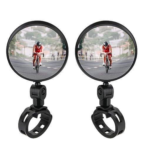 Cosmos 2 Pcs Bike Mirror Cycling Rear View Mirror HD Glass Convex Mirror 360 Degree Adjustable Rotatable Bicycle Handlebar Mirror Wide Angle Safety Mirror for Mountain Road Bike Bicycle - 1