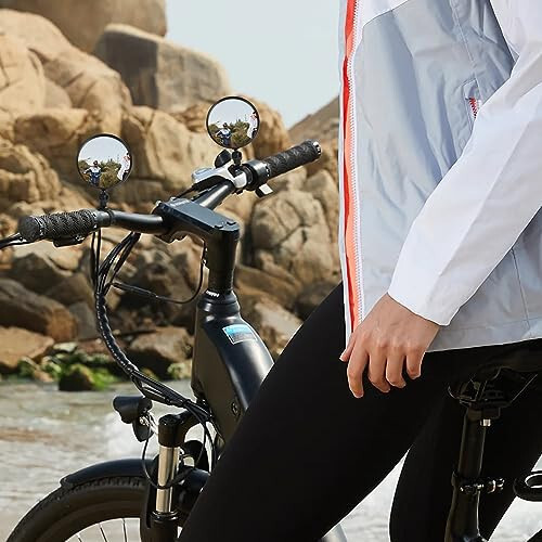 Cosmos 2 Pcs Bike Mirror Cycling Rear View Mirror HD Glass Convex Mirror 360 Degree Adjustable Rotatable Bicycle Handlebar Mirror Wide Angle Safety Mirror for Mountain Road Bike Bicycle - 6