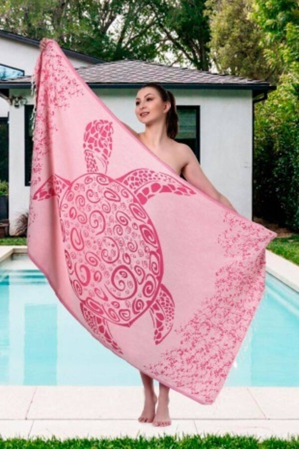 Cotton 100x180cm Pestemal Beach Towel - Caretta - 1