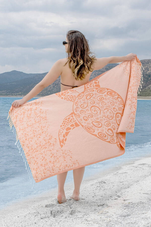 Cotton 100x180cm Pestemal Beach Towel - Caretta - 1