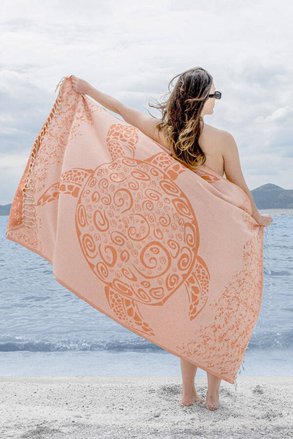 Cotton 100x180cm Pestemal Beach Towel - Caretta - 3