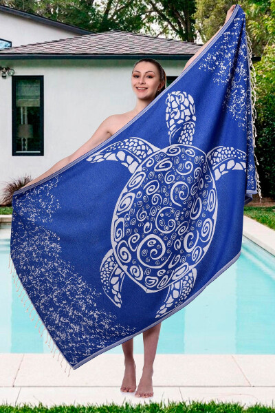 Cotton 100x180cm Pestemal Beach Towel - Caretta - 1