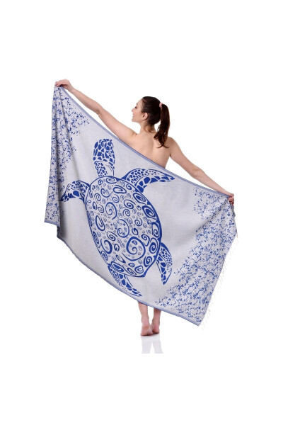 Cotton 100x180cm Pestemal Beach Towel - Caretta - 4